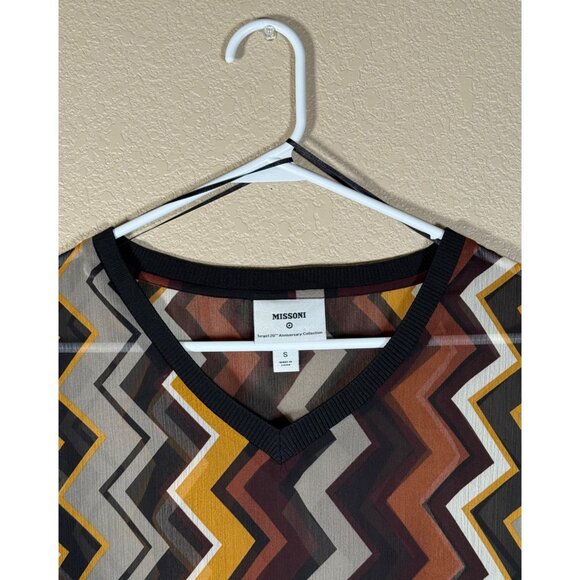 Missoni X Target Chevron V-Neck Sheer Long-Sleeve Pullover Top Multicolor - Picture 4 of 10